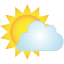 sun behind cloud emoji