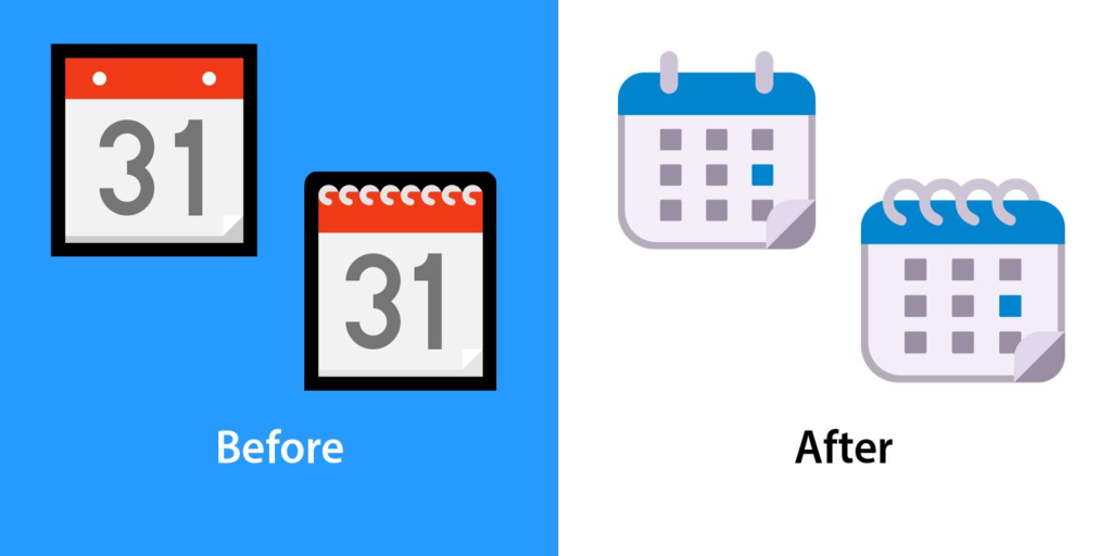 Spiral Calendar emoji update 2021
